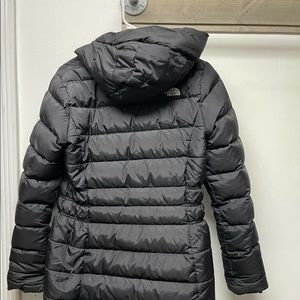 Womens black north face parka